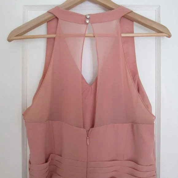 Azazie Bridesmaid Dress Pink Size A14 - Picture 3 of 5